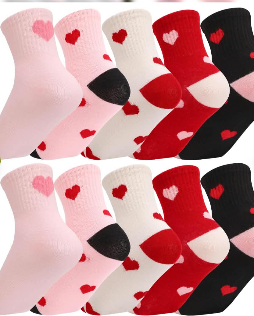 Pack of 6heart socks